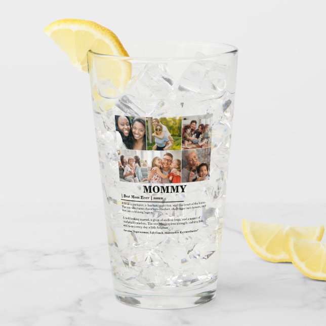 Personalised Mummy Definition 6 Photo Collage Glass (Front Ice)