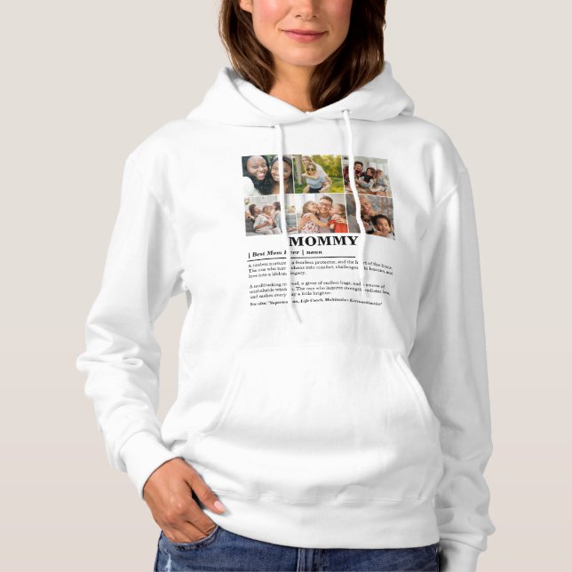 Personalised Mummy Definition 6 Photo Collage Hoodie (Front)
