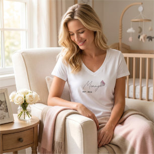 Personalised Mummy EST. Year T-shirt MOM gift 