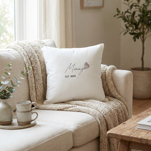 Personalised Mummy EST. Year Throw gift For MOM  Cushion