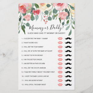 Personalised Mummy or Daddy Baby Shower party game