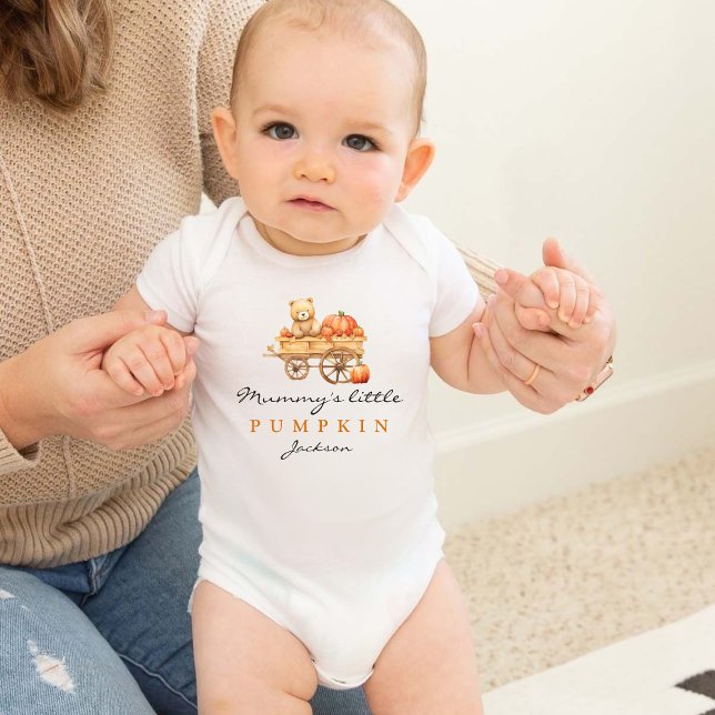 Personalised Mummy's Little Pumpkin Halloween Fall Baby Bodysuit (Creator Uploaded)