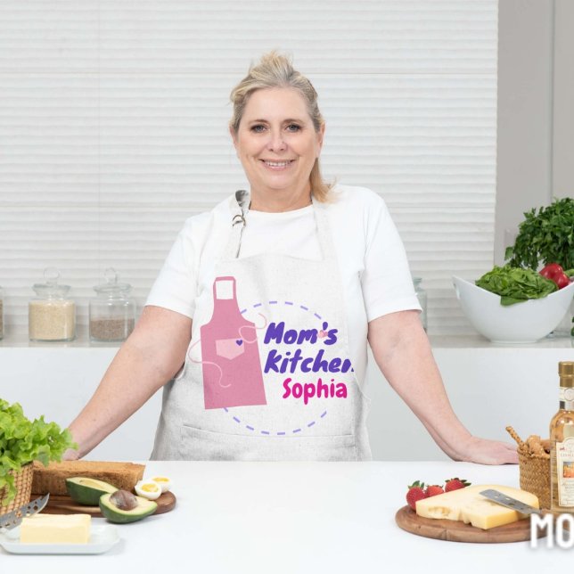 Personalised "Mum's Kitchen" Classic Minimalist Apron (Creator Uploaded)