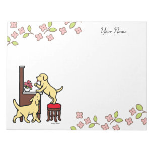 Personalised Mum's Yellow Lab Puppy Duo Notepad