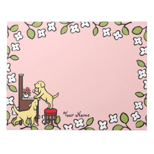 Personalised Mum's Yellow Lab Puppy Duo Notepad