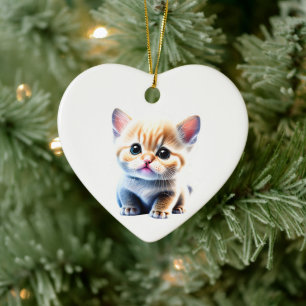 Personalised Munchkin Kitten Ceramic Tree Decoration