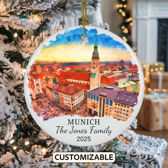 Personalised Munich Ornament, Germany Ceramic Tree Decoration (Creator Uploaded)