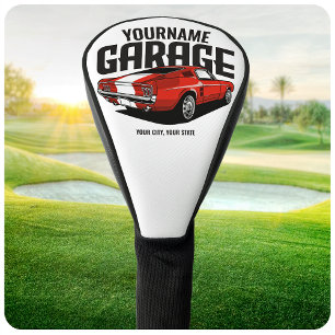 Personalised Muscle Car 1967 Red Fastback Garage Golf Head Cover