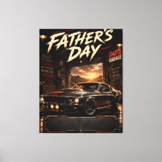 Personalised Muscle Car Canvas Gift for Dad Print