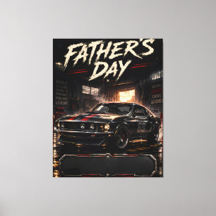 Personalised Muscle Car Dad Canvas Print