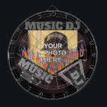 Personalised Music DJ Dartboard<br><div class="desc">A fun music dj themed dartboard for the music lover of the family! ***Please note, recommend REPLACING THE PHOTO reference to your own, so the layers are properly configured. Features fun colourful collage that's perfect for music decor or fun new dart games. Fully customisable if desired to add names, images,...</div>