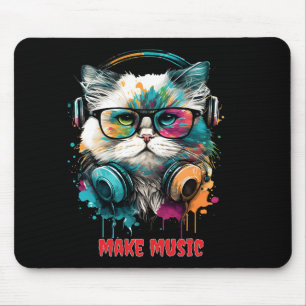 personalised music lover cat mouse pad