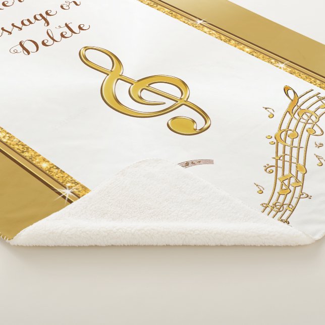 Personalised, Music Note Blanket, Cosy Sherpa Blanket (3/4)
