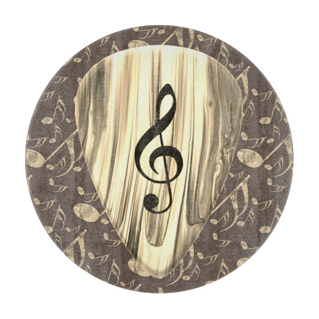 Personalised Music Note Guitar Pick  Cutting Board (Front)