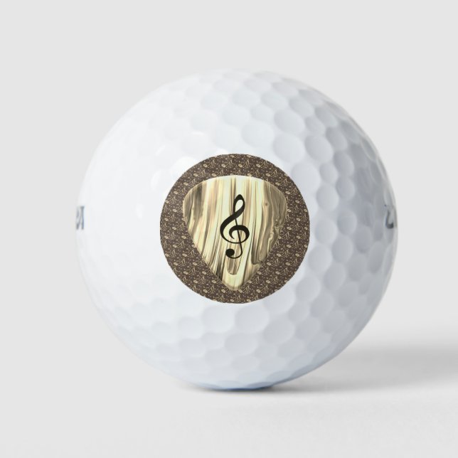 Personalised Music Note Guitar Pick  Golf Balls (Front)