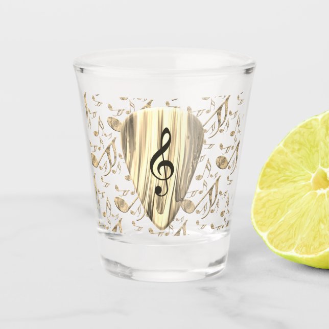 Personalised Music Note Guitar Pick  Shot Glass (Front)