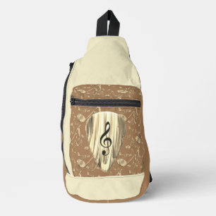 Personalised Music Note Guitar Pick Sling Bag