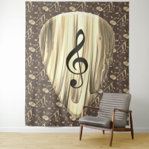 Personalised Music Note Guitar Pick  Tapestry