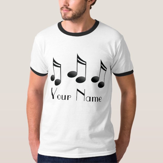 Personalised Music Notes Gift Tee (Front)