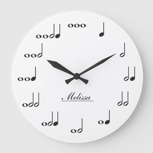 Personalised Music Notes Large Clock (Front)