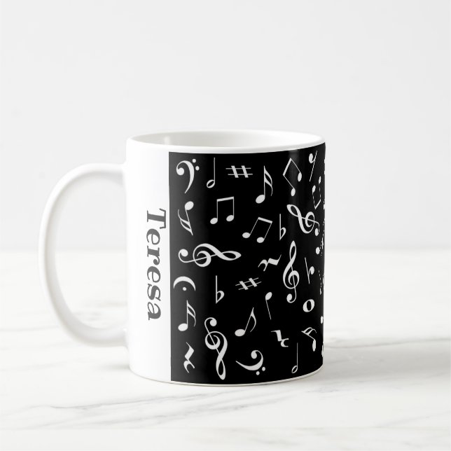 Personalised music notes mug (Left)