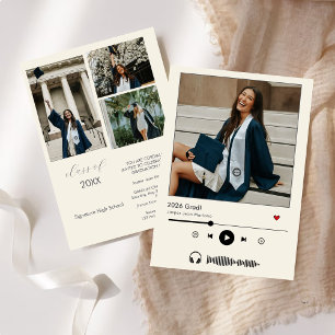 Personalised Music Player Class of 2025 graduation Invitation