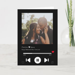 Personalised Music Player Valentines Photo Card