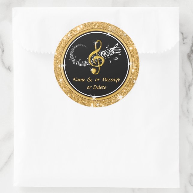 Personalised Music Stickers for Favours, Envelopes (Bag)