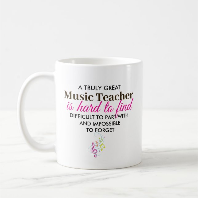 Personalised Music Teacher Appreciation gift Coffee Mug (Left)