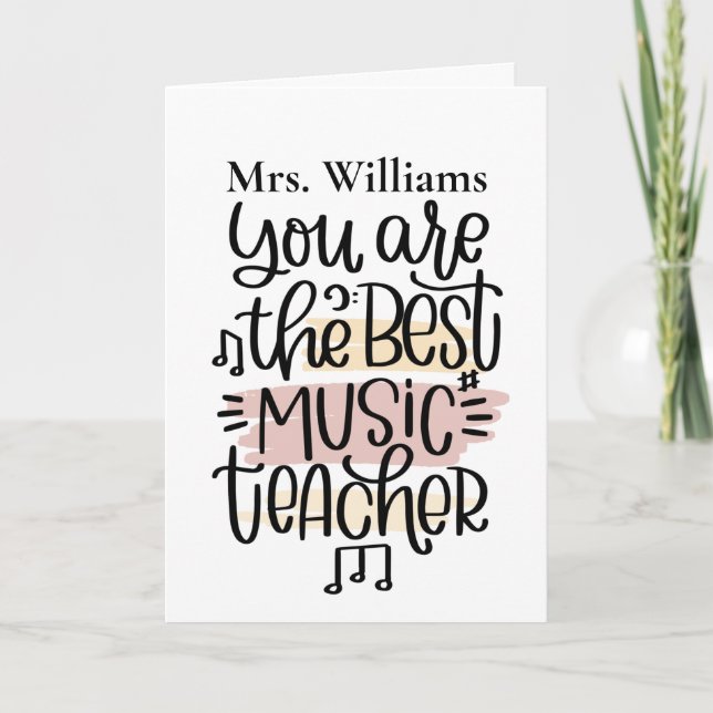 Personalised Music Teacher Thank You Card (Front)