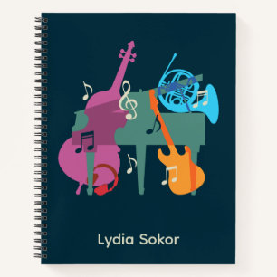Personalised Music-Themed Planner Notebook