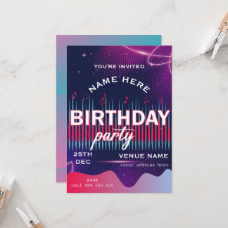 Personalised musical birthday invitation