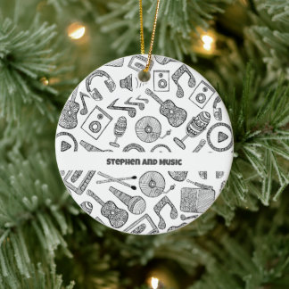 Personalised Musical Instruments Music Accessories Ceramic Tree Decoration