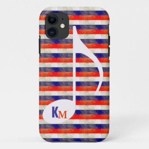 personalised musical note stripes Case-Mate iPhone case