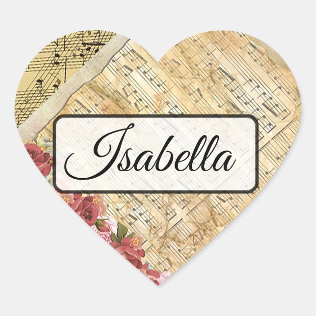 Personalised Musical Notes Name Stickers (Front)