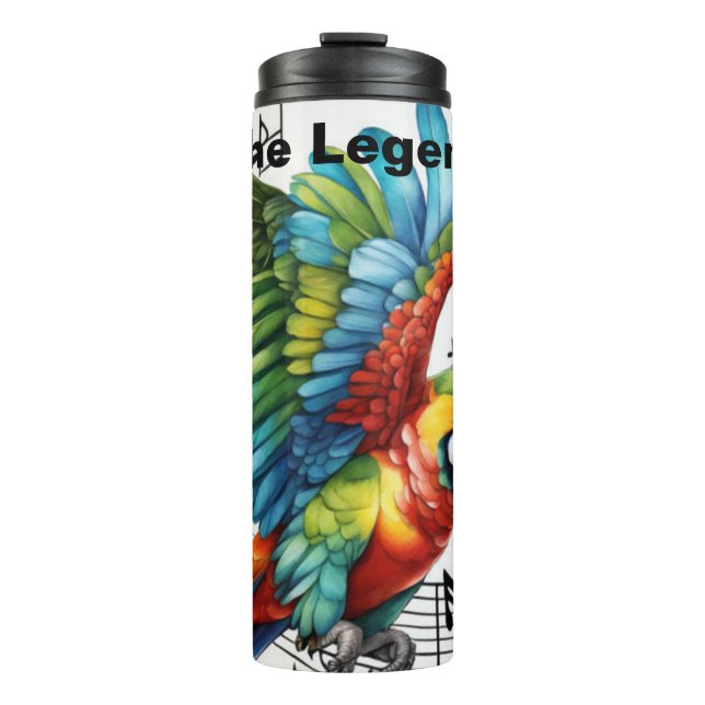 Personalised Musical Parrot Tumbler, Thermal Tumbler (Front)