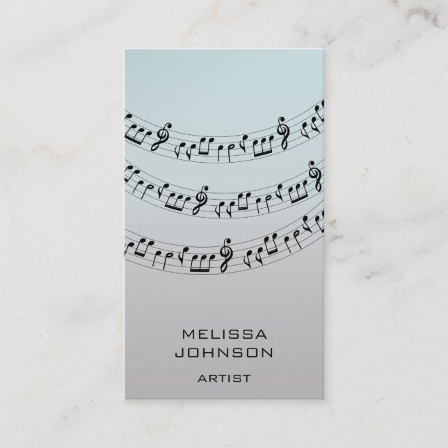 Personalised Musician Compositor Vocalist Ombre Business Card (Front)