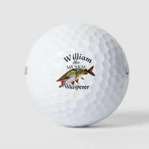 Personalised Muskie Whisperer Fisherman Golf Balls