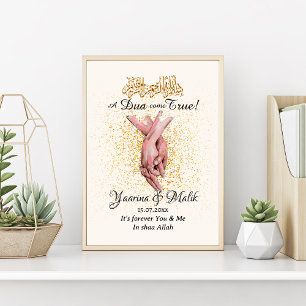 Personalised Muslim Couple Gift Glossy Poster