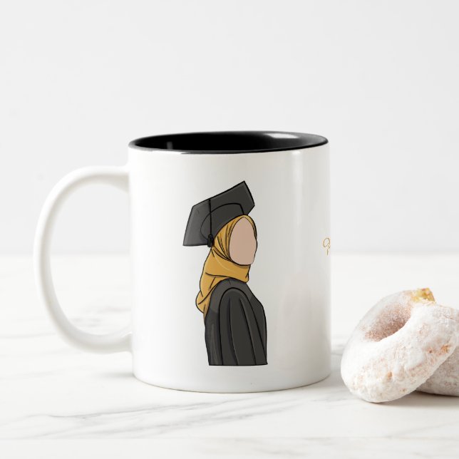 Personalised Muslim Graduate Mug (With Donut)