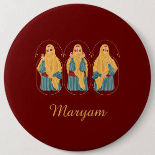 Personalised Muslimah Illustration Button
