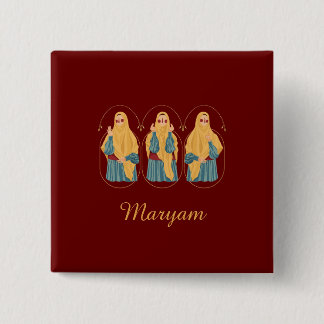 Personalised Muslimah Illustration Button