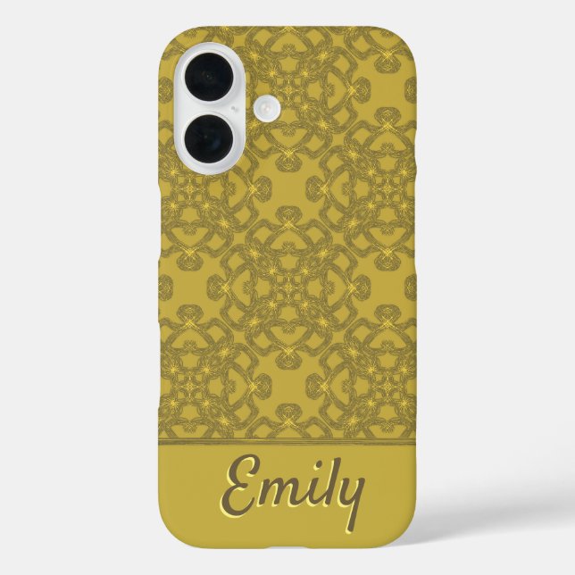 Personalised Mustard Yellow Pattern Case-Mate iPhone Case (Back)
