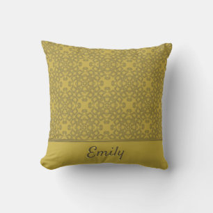 Personalised Mustard Yellow Pattern Cushion
