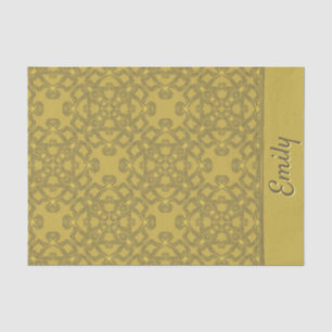 Personalised Mustard Yellow Pattern Tissue Paper