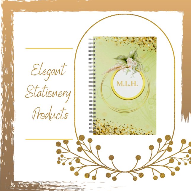 Personalised Muted Green and Golds  Notebook (Creator Uploaded)