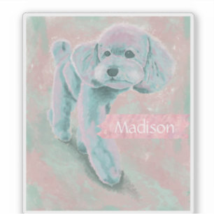 Personalised Muted Pastel Poodle Illustration