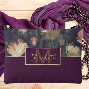 Personalised Muted tones vintage floral Accessory Pouch
