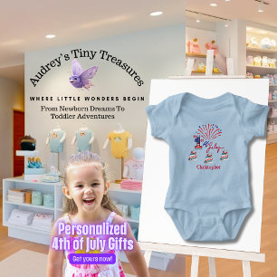 Personalised My 1st 4th of July Baby Bodysuit