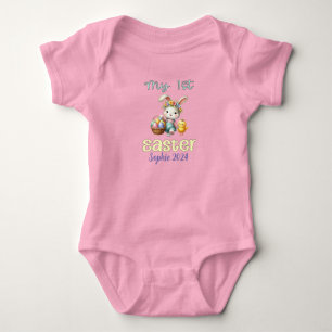 Personalised My 1st Easter Chick Bunny Basket Eggs Baby Bodysuit
